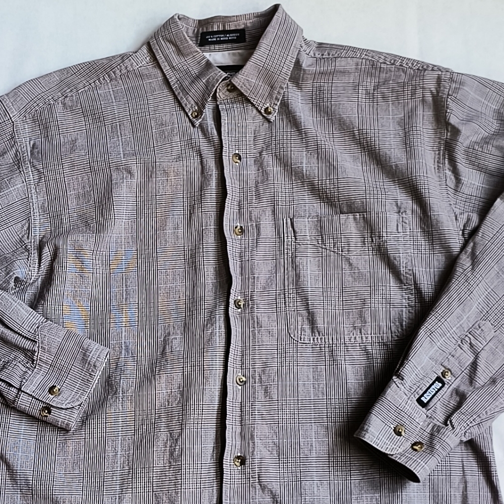 Vintage Resistol Rodeo Plaid Button Down Shirt Mens Large Western Wear Medium